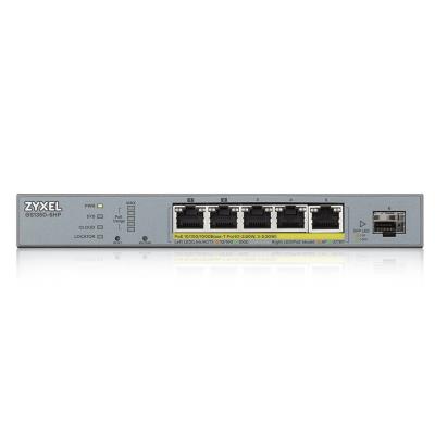ZyXEL GS1350-6HP, 6 Port managed CCTV PoE switch, long range, 60W, 802.3BT (1 year NCC Pro pack license bundled)