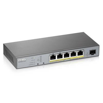 ZyXEL GS1350-6HP, 6 Port managed CCTV PoE switch, long range, 60W, 802.3BT (1 year NCC Pro pack license bundled)