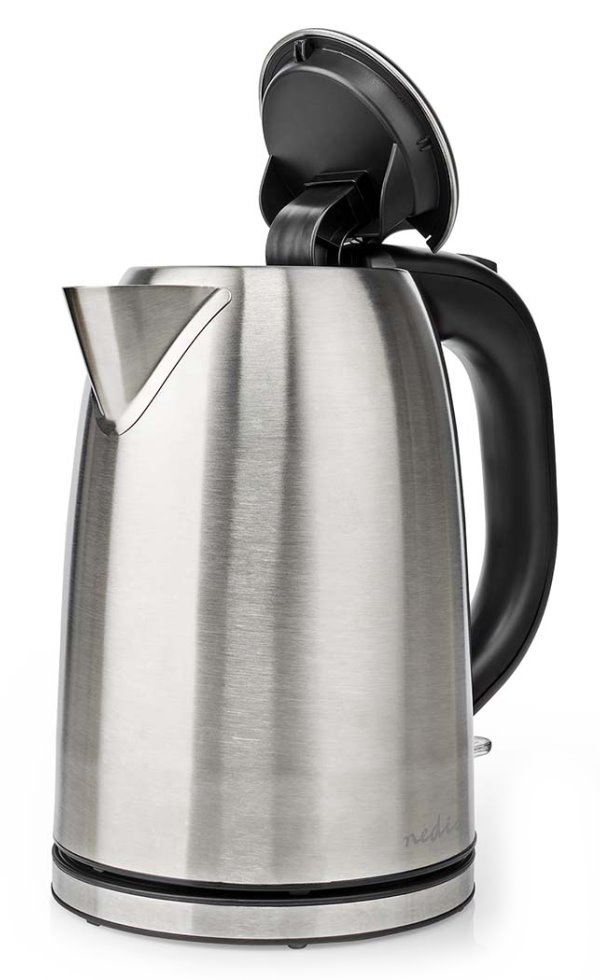 NEDIS rychlovarná konvice KAWK350EAL/ objem 1,7 l/ otáčení o 360°/ nerezová ocel/ spotřeba 2200 W/ černo-stříbrná