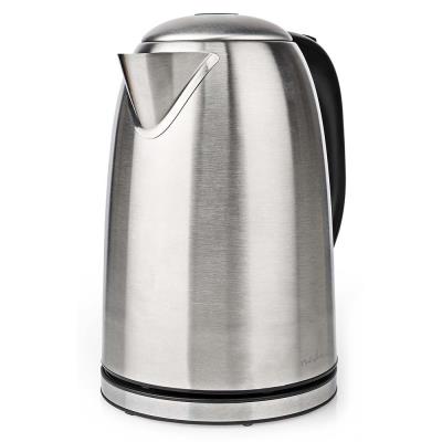 NEDIS rychlovarná konvice KAWK350EAL/ objem 1,7 l/ otáčení o 360°/ nerezová ocel/ spotřeba 2200 W/ černo-stříbrná