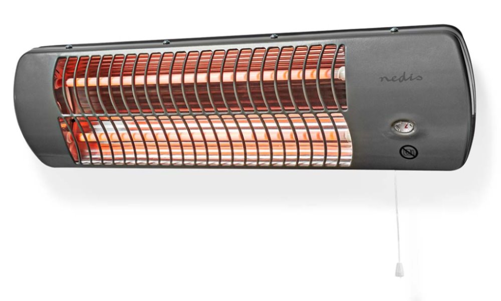 NEDIS koupelnový ohřívač/ spotřeba 1200 W/ nastavitelný termostat/ 2 tepelné Rrežimy/ X4/ šedý