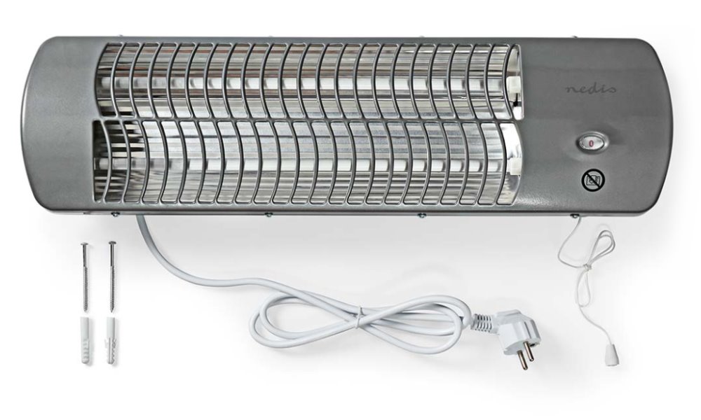 NEDIS koupelnový ohřívač/ spotřeba 1200 W/ nastavitelný termostat/ 2 tepelné Rrežimy/ X4/ šedý
