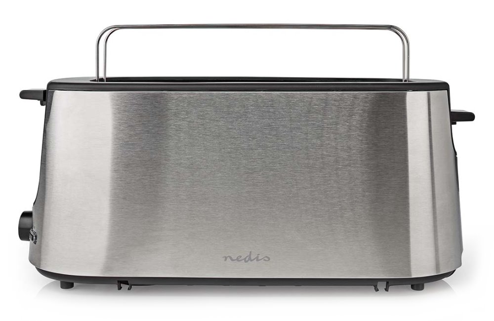 NEDIS topinkovač/ spotřeba 1000 W/ 1 slot/ 6 úrovní zhnědnutí/ funkce rozmrazování/ stojan/ řada nerez/ hliník