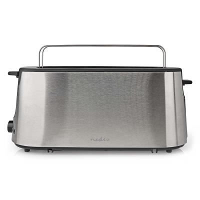 NEDIS topinkovač/ spotřeba 1000 W/ 1 slot/ 6 úrovní zhnědnutí/ funkce rozmrazování/ stojan/ řada nerez/ hliník