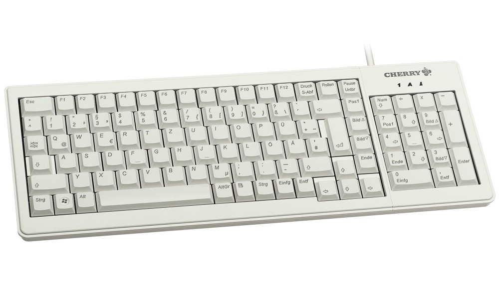 CHERRY klávesnice G84-5200 + kryt 615-5200/drátová/USB/šedá/EU layout/ochrana před rozlitou tekutinou, olejem, naftou