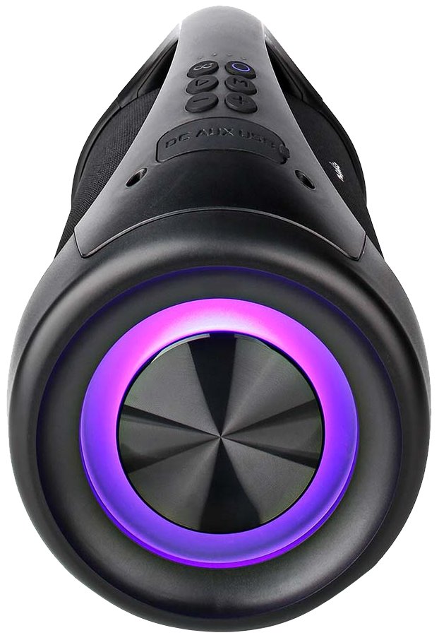 NEDIS párty reproduktor/ 2.0/ výkon 50 W/ Bluetooth/ AUX/ USB/ 3,5 mm jack/ IPX5/ párty osvětlení/ černý