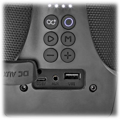 NEDIS párty reproduktor/ 2.0/ výkon 50 W/ Bluetooth/ AUX/ USB/ 3,5 mm jack/ IPX5/ párty osvětlení/ černý