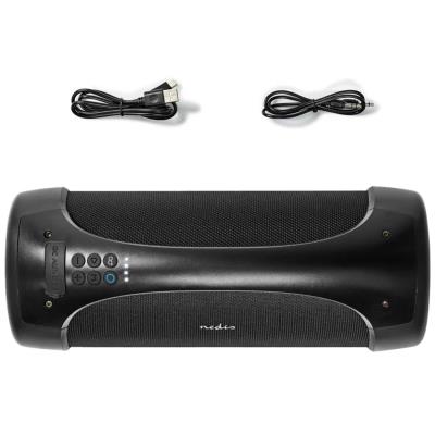 NEDIS párty reproduktor/ 2.0/ výkon 50 W/ Bluetooth/ AUX/ USB/ 3,5 mm jack/ IPX5/ párty osvětlení/ černý