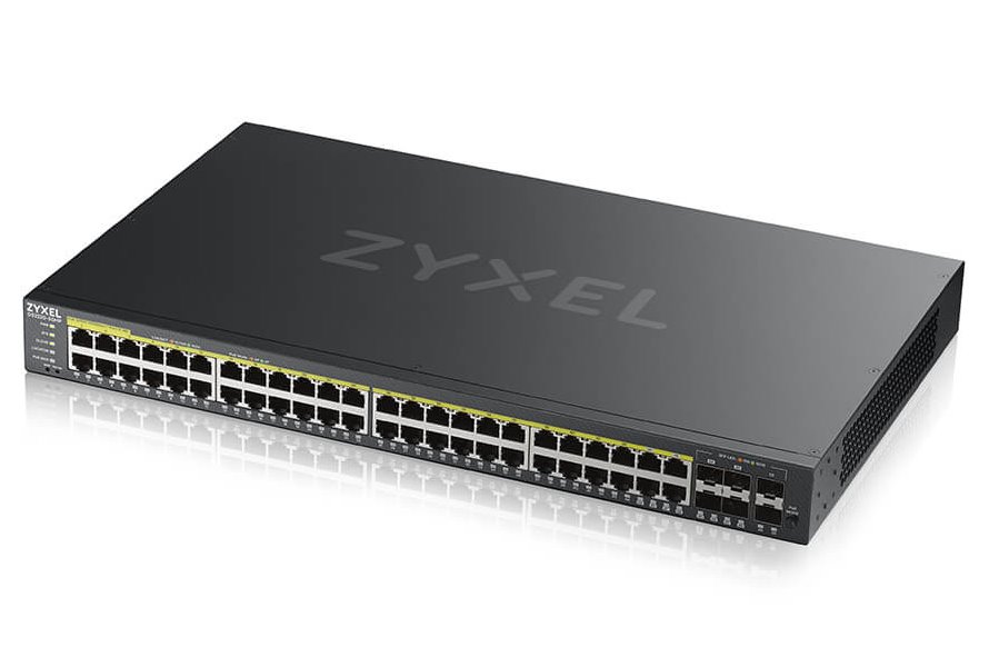ZyXEL GS2220-50HP, EU region, 48-port GbE L2 PoE Switch with GbE Uplink (1 year NCC Pro pack license bundled)
