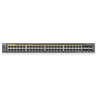 ZyXEL GS2220-50HP, EU region, 48-port GbE L2 PoE Switch with GbE Uplink (1 year NCC Pro pack license bundled)