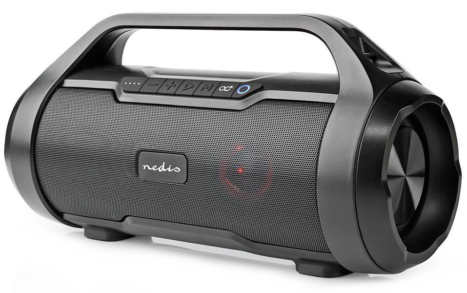 NEDIS párty reproduktor/ 2.0/ výkon 60 W/ Bluetooth/ AUX/ Micro SD/ USB/ 3,5 mm jack/ IPX5/ černý