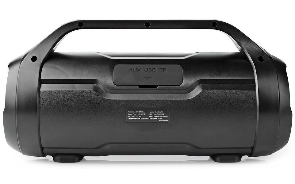 NEDIS párty reproduktor/ 2.0/ výkon 60 W/ Bluetooth/ AUX/ Micro SD/ USB/ 3,5 mm jack/ IPX5/ černý