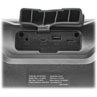 NEDIS párty reproduktor/ 2.0/ výkon 60 W/ Bluetooth/ AUX/ Micro SD/ USB/ 3,5 mm jack/ IPX5/ černý