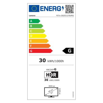 Lenovo P27u-20/ 27" IPS / 16:9/ 3840x2160 UHD / 400cd/m2/ 1000:1/ 4ms/ TB/ HDMI/ DP/ USB/ PIVOT/ černý