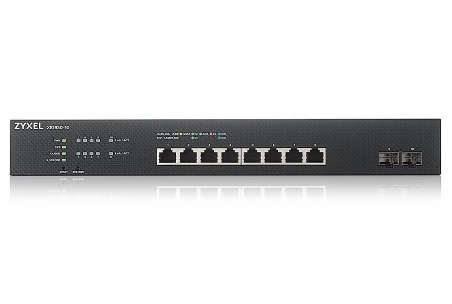 ZyXEL XS1930-10, 8-port Multi-Gigabit Smart Managed Switch with 2 SFP+ Uplink