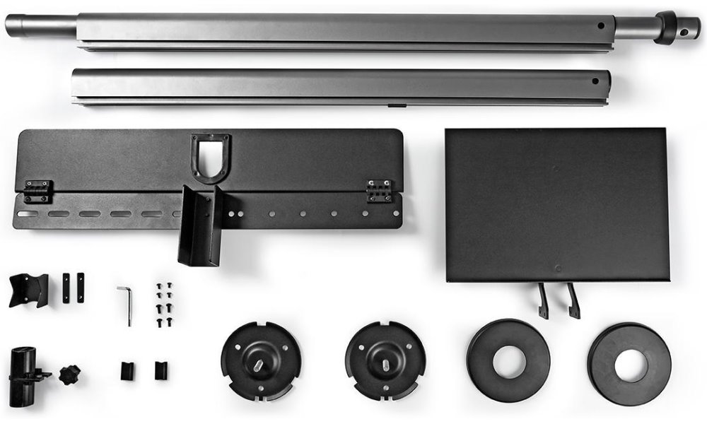 NEDIS držák/stojan na TV/ 37 - 70"/ nosnost 30 kg/ otočný/ nastavitelné výšky/ Full motion/ ocel/ černo-stříbrný
