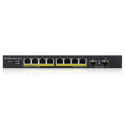 Zyxel GS1900-10HP v2 10-port Desktop Gigabit Web Smart switch: 8x Gigabit metal + 2x SFP, IPv6, 802.3az (Green), PoE