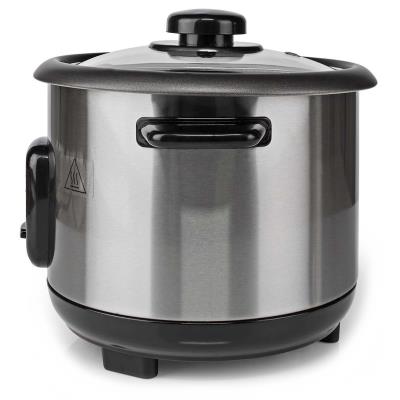 NEDIS rýžovar/ spotřeba 400 W/ objem 1,0 L/ nepřilnavý povrchy/ vyjímatelná miska/ automatické vypnutí/ černo-stříbrný