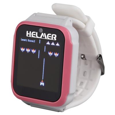 HELMER dětské chytré hodinky KW 801/ 1.54" TFT/ dotykový display/ foto/ video/ 6 her/ micro SD/ čeština/ růžovo-bílé