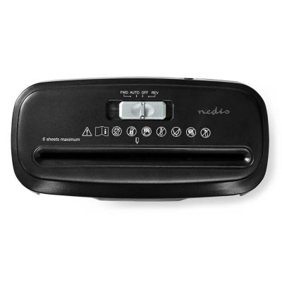 NEDIS skartovačka PASH112BKA4/ formát A4/ velikost řezu 6mm/ stupeň utajení (DIN) 2/ objem nádoby 10 l/ černá