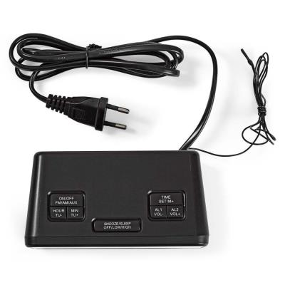 NEDIS digitální budík s rádiem/ LED displej/ 3,5 mm jack/ AM/ FM/ odložené buzení/ časovač vypnutí/ 2 alarmy/ černý