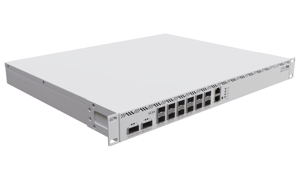 Mikrotik CloudCoreRouter CCR2216-1G-12XS-2XQ, 16x 2000MHz CPU, 16 GB RAM, 1x GbE, 12x SFP28, 2x QSFP28,  2x PSU, L6