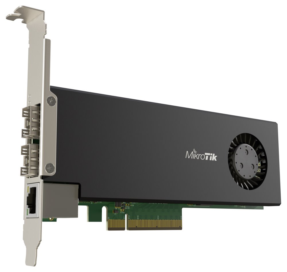 MikroTik CCR2004-1G-2XS-PCIe, PCIe 3.0 karta, 1 Gbit LAN, 2x SFP28