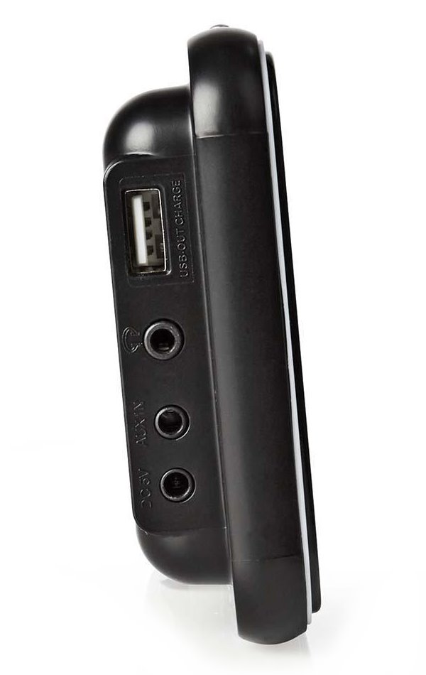 NEDIS digitální budík s rádiem/ LED displej/ 3,5 mm jack/ AM/ FM/ odložené buzení/ časovač vypnutí/ 2 alarmy/ černý