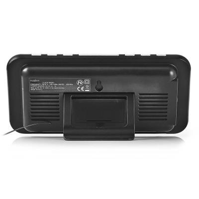 NEDIS digitální budík s rádiem/ LED displej/ 3,5 mm jack/ AM/ FM/ odložené buzení/ časovač vypnutí/ 2 alarmy/ černý