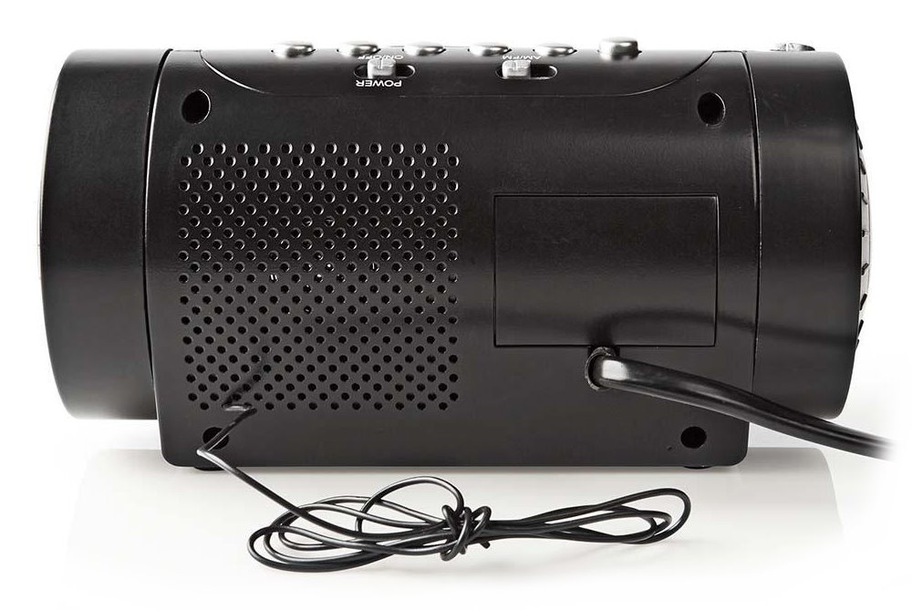 NEDIS digitální budík s rádiem/ LED displej/ promítání času/ AM/ FM/ odložené buzení/ časovač vypnutí/ 2 alarmy/ černý