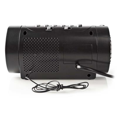 NEDIS digitální budík s rádiem/ LED displej/ promítání času/ AM/ FM/ odložené buzení/ časovač vypnutí/ 2 alarmy/ černý