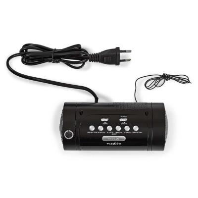 NEDIS digitální budík s rádiem/ LED displej/ promítání času/ AM/ FM/ odložené buzení/ časovač vypnutí/ 2 alarmy/ černý