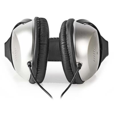 NEDIS kabelová sluchátka/ na uši/ ovládání hlasitosti/ kabel 6 m/ černo-stříbrné