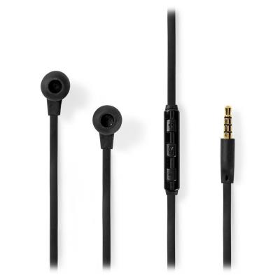 NEDIS kabelová sluchátka + mikrofon/ 3,5 mm jack/ ovládání hlasitosti/ kabel 1,20 m/ černo-stříbrné