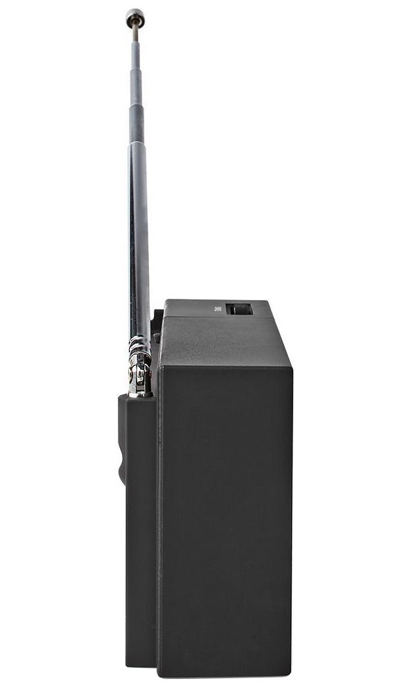 NEDIS přenosné rádio/ AM/ FM/ napájení z baterie/ analogové/ 1.5 W/ výstup pro sluchátka/ černé