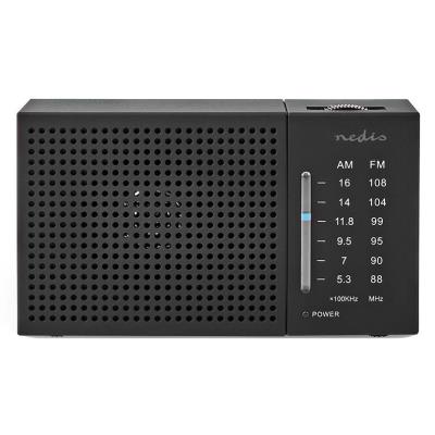 NEDIS přenosné rádio/ AM/ FM/ napájení z baterie/ analogové/ 1.5 W/ výstup pro sluchátka/ černé
