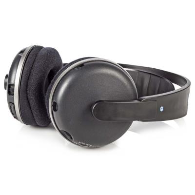 NEDIS bezdrátová TV sluchátka/ RF/ na uši/ výdrž 11 hodin/ rozsah 100 m/ digitální zvuk/ vyvážení zvuku/ černo-stříbrné