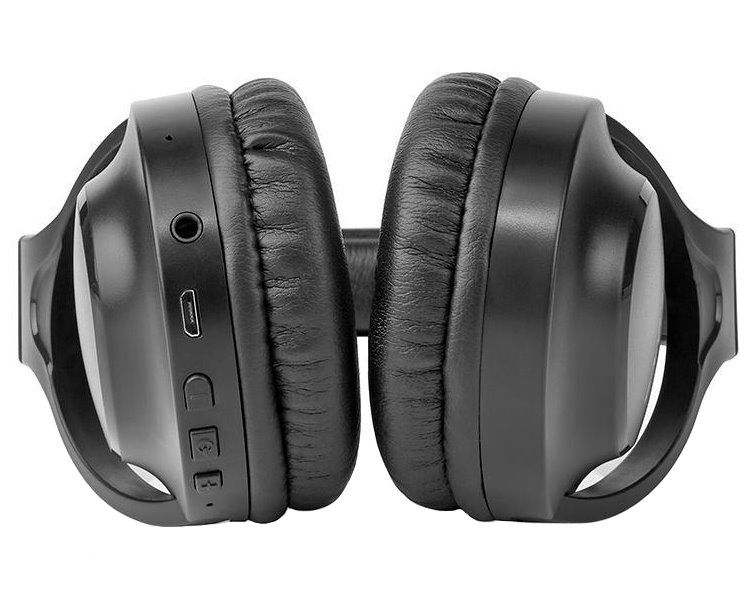 NEDIS bezdrátová sluchátka + mikrofon/ OVER-EAR/ výdrž 20 hodin/ ovládání stiskem/ ovládání hlasitosti/ černé