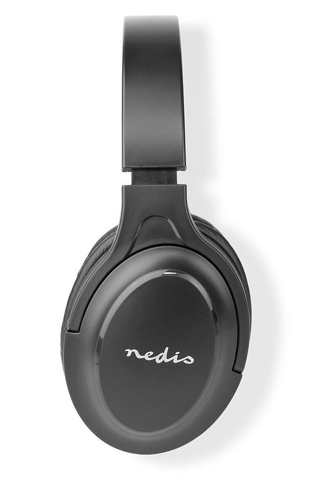 NEDIS bezdrátová sluchátka + mikrofon/ OVER-EAR/ výdrž 20 hodin/ ovládání stiskem/ ovládání hlasitosti/ černé