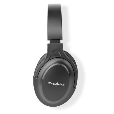 NEDIS bezdrátová sluchátka + mikrofon/ OVER-EAR/ výdrž 20 hodin/ ovládání stiskem/ ovládání hlasitosti/ černé