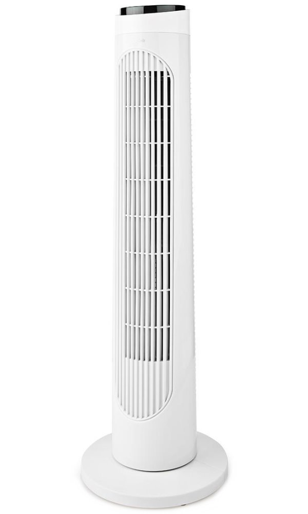 NEDIS sloupový ventilátor/ výška: 76 cm/ výkon 50 W/ 3 rychlosti/ rotace/ dálkové ovládání/ bílo-černý