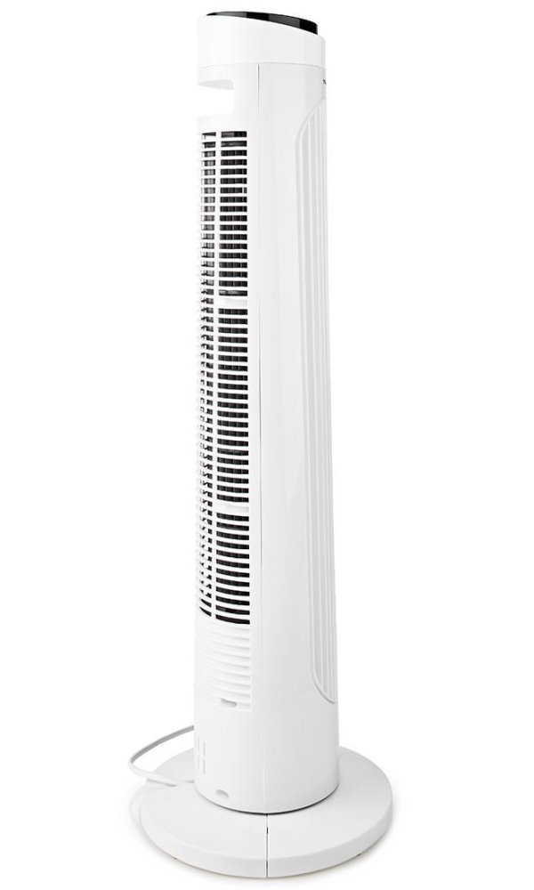 NEDIS sloupový ventilátor/ výška: 76 cm/ výkon 50 W/ 3 rychlosti/ rotace/ dálkové ovládání/ bílo-černý