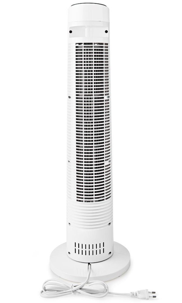 NEDIS sloupový ventilátor/ výška: 76 cm/ výkon 50 W/ 3 rychlosti/ rotace/ dálkové ovládání/ bílo-černý
