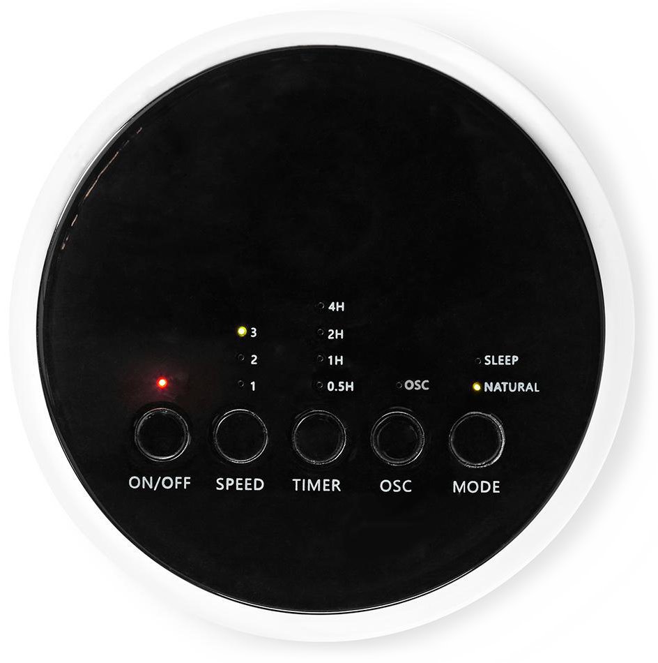 NEDIS sloupový ventilátor/ výška: 76 cm/ výkon 50 W/ 3 rychlosti/ rotace/ dálkové ovládání/ bílo-černý