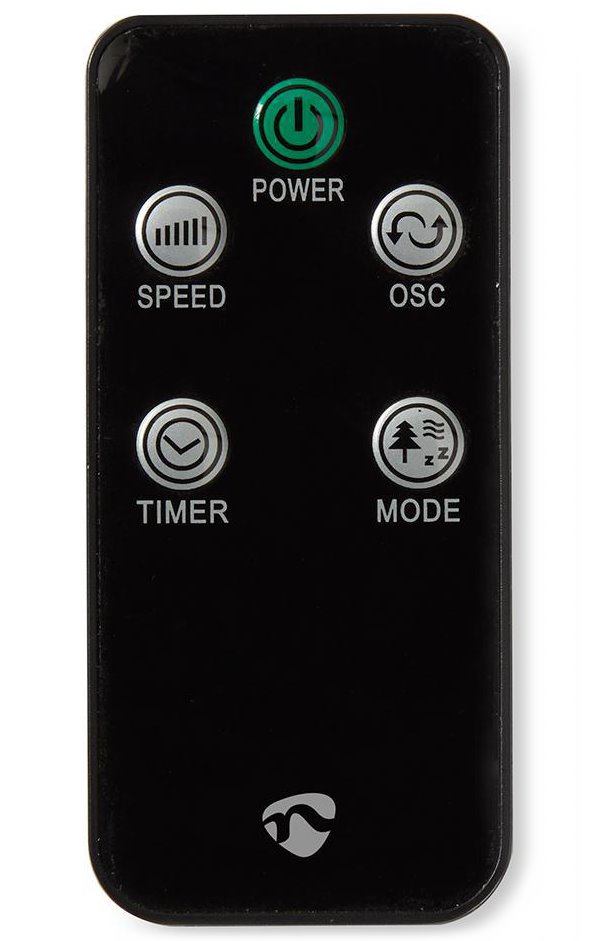 NEDIS sloupový ventilátor/ výška: 76 cm/ výkon 50 W/ 3 rychlosti/ rotace/ dálkové ovládání/ bílo-černý