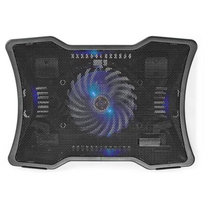 NEDIS stojan na notebook/ univerzální/ pro notebooky do 17"/ 1x ventilátor 125 mm/ USB/ plast-kov/ černý