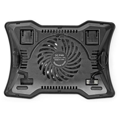 NEDIS stojan na notebook/ univerzální/ pro notebooky do 17"/ 1x ventilátor 125 mm/ USB/ plast-kov/ černý