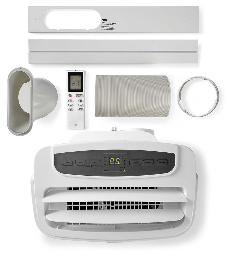 NEDIS Wi-Fi chytrá klimatizace/ 12000 BTU/ 100 m3/ odvlhčování/ 3 rychlosti/ 65 dB/ Android/ iOS/ bílá