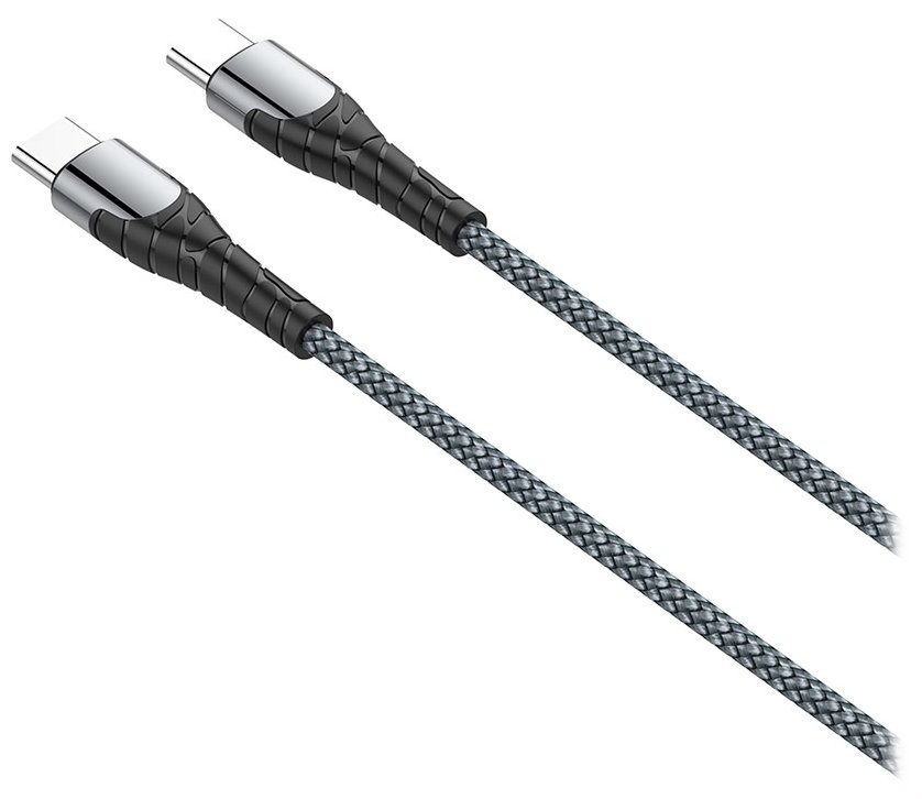 Colorway Datový Kabel USB-C/ USB-C/ 3A/ Fast Charging 65W/ 2m/ Šedivý