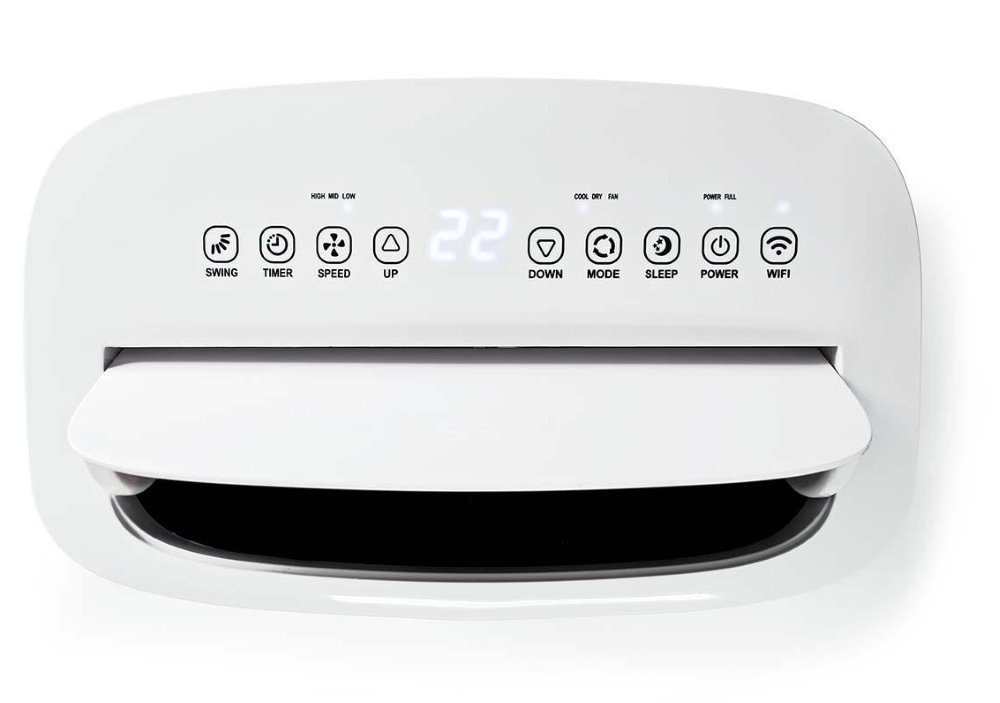 NEDIS Wi-Fi chytrá klimatizace/ 16000 BTU/ 140 m3/ odvlhčování/ 3 rychlosti/ 65 dB/ Android/ iOS/ bílá